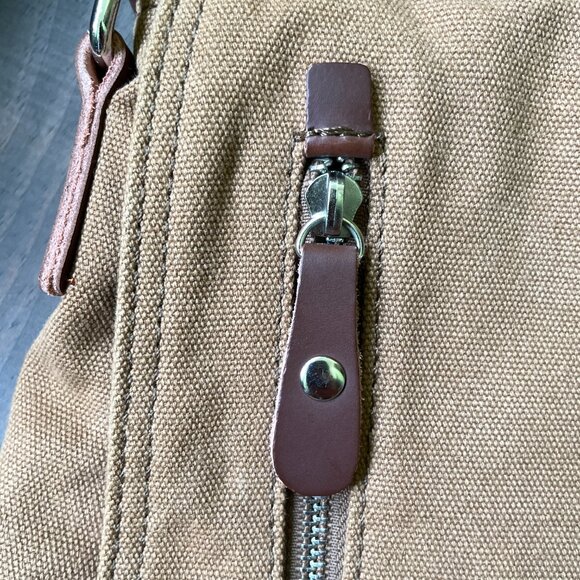 Brown Messenger Bag by Augur Strauss, Canvas Bag with Leather Accents - Picture 9 of 14